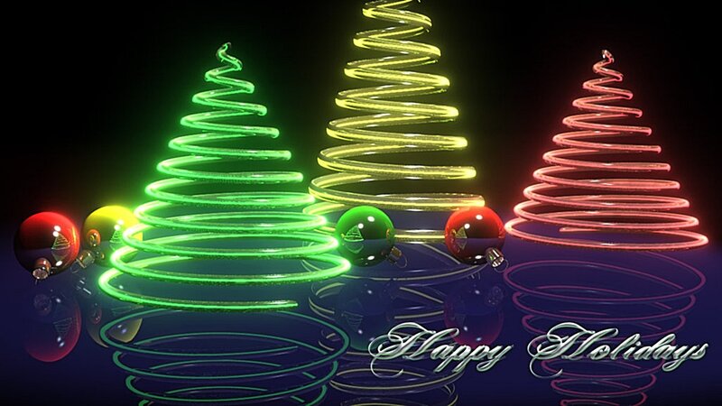 Neon Christmas trees