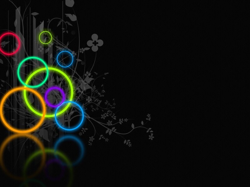 Neon Circles and Floral Patterns