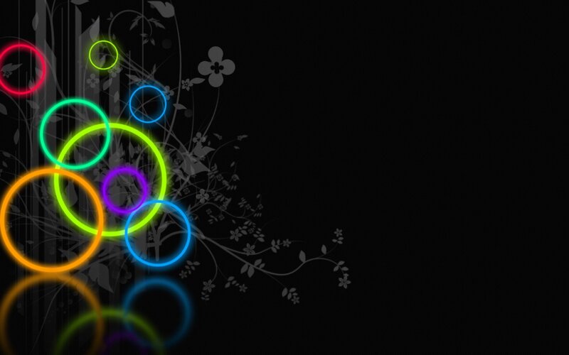 Neon Circles and Vines