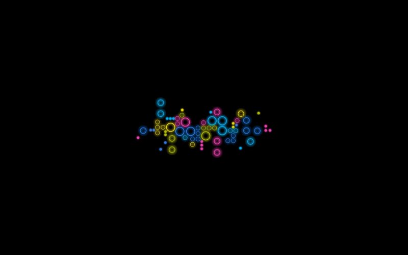 Neon Circles on Black — Blue