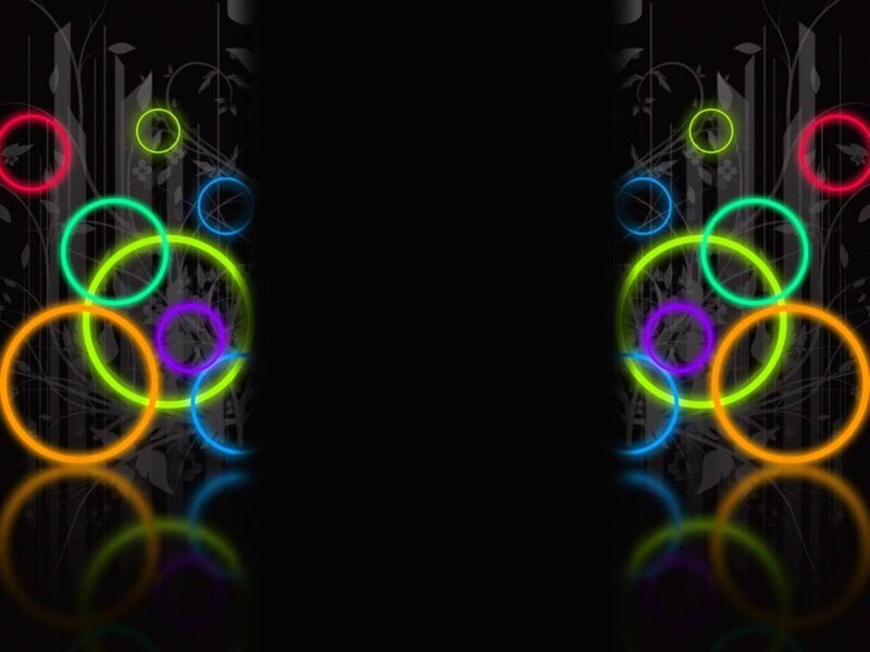 neon circles on dark background