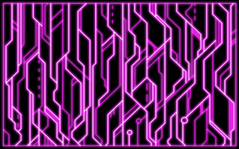 neon circuit board pattern
