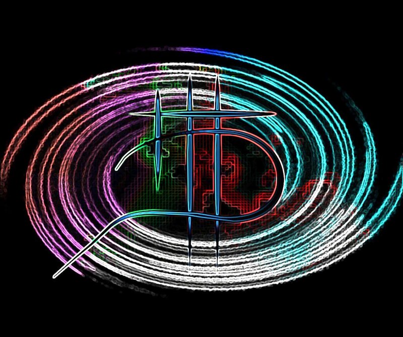neon circuit logo design