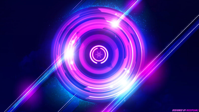 Neon Circular Design — Purple