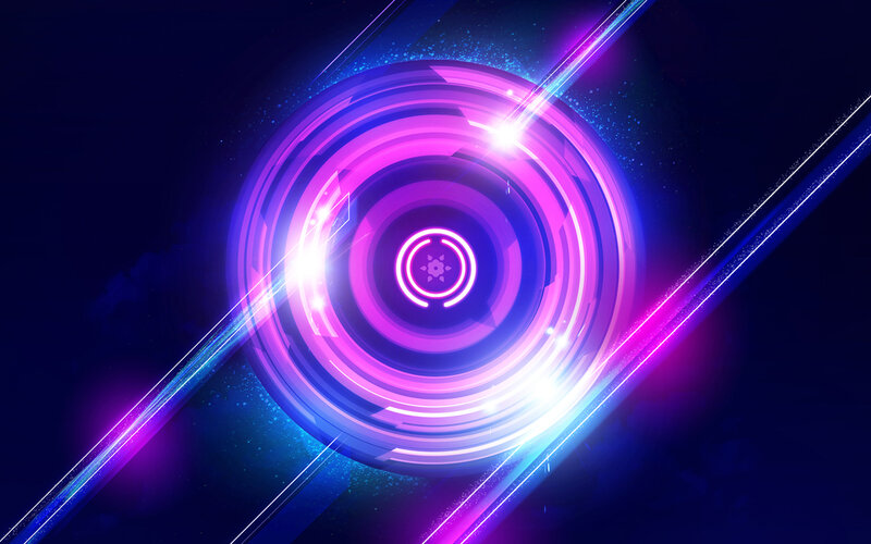 neon circular light design