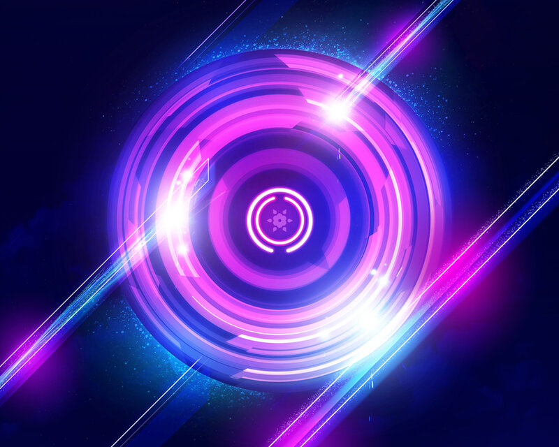 neon circular light design