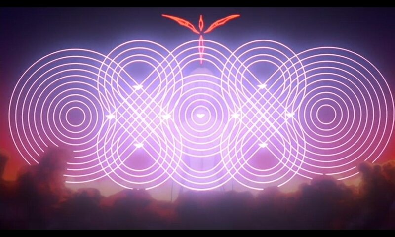 neon circular light display