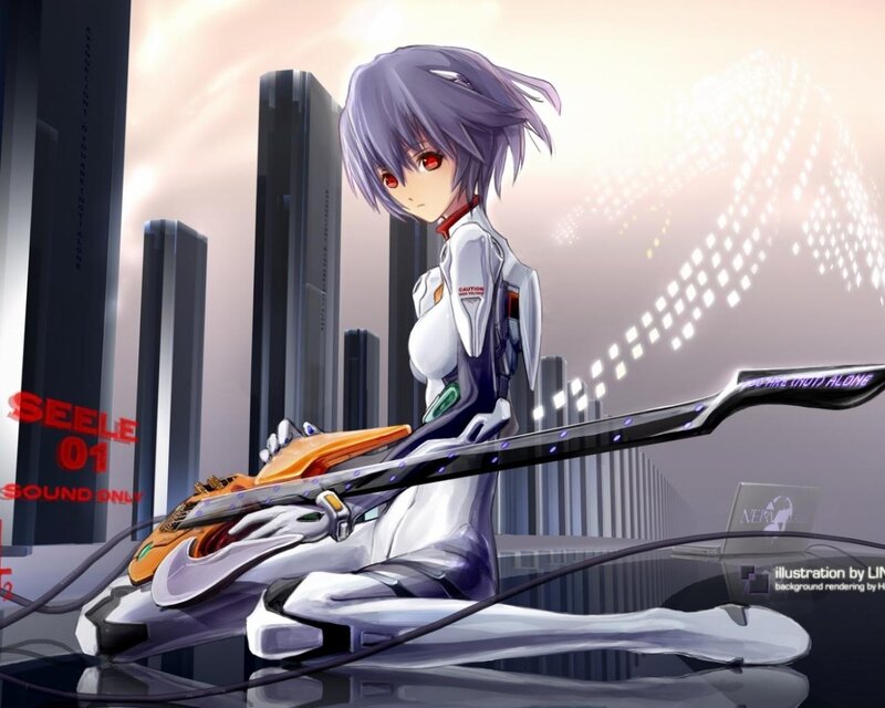 Neon city anime girl