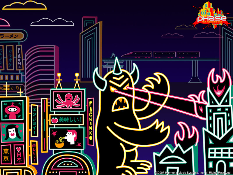 Neon city monster attack