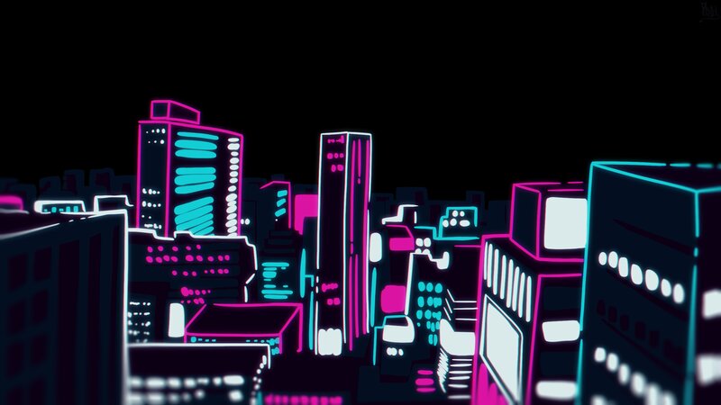 Neon City Skyline