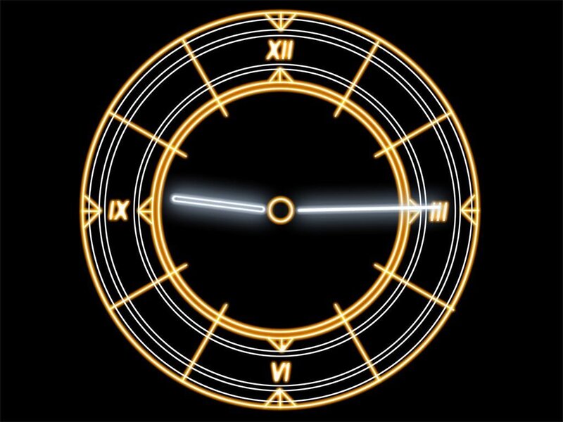 Neon Clock Face — Black