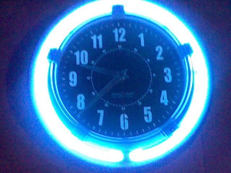 Neon Clock on Wall
