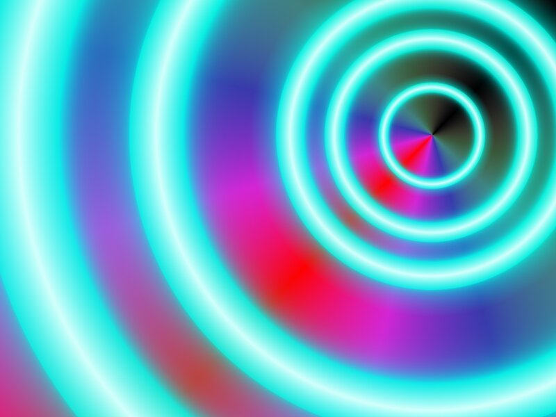 neon concentric circles