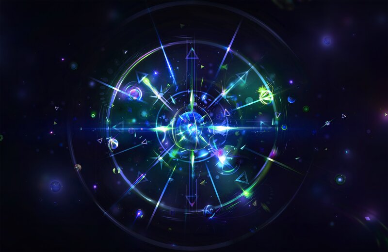 neon cosmic energy circle