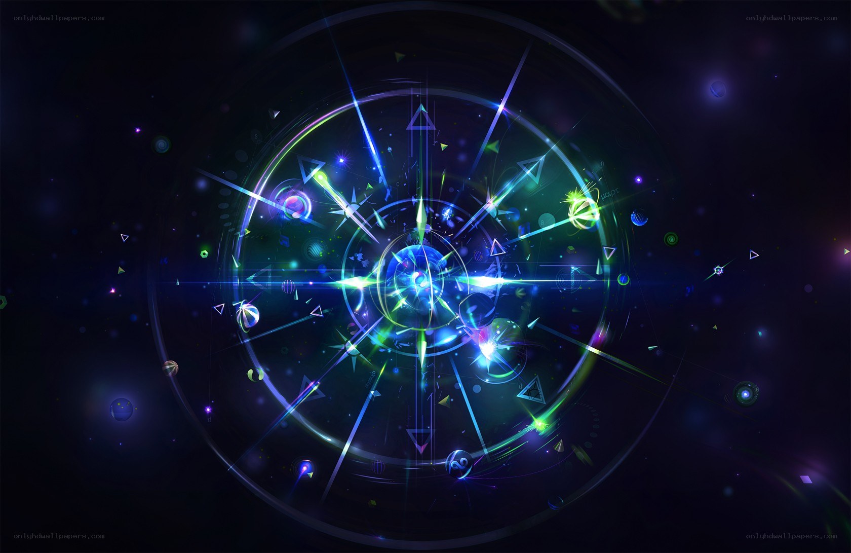neon cosmic energy circle