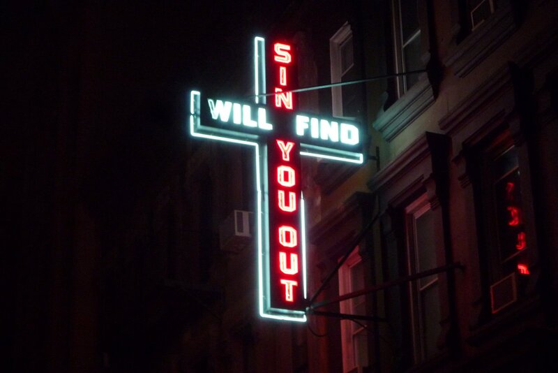 Neon Cross Sign