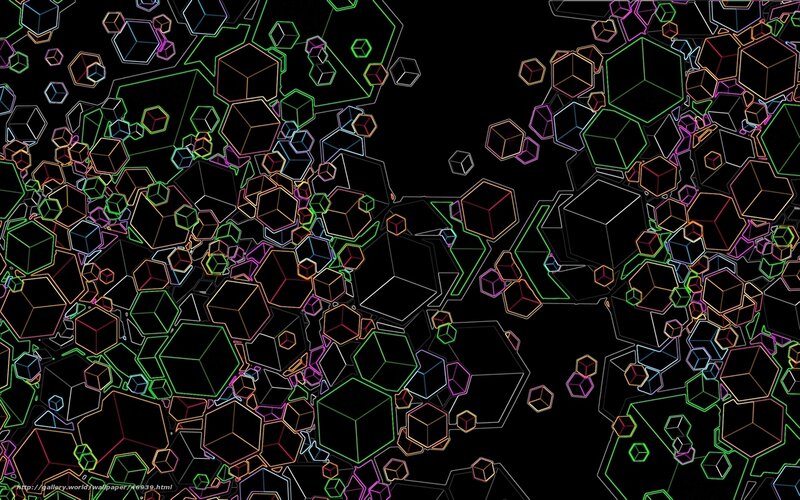 neon cube abstract background