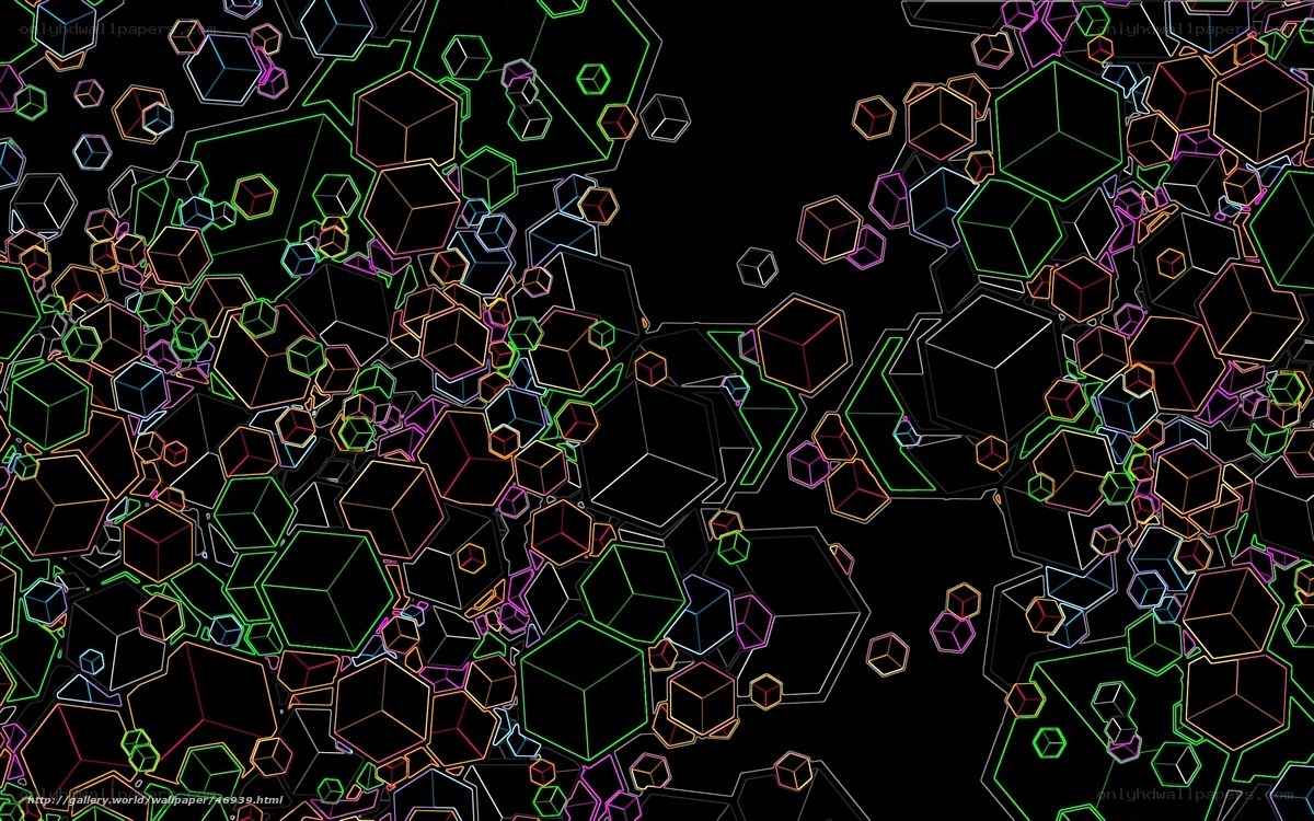 neon cube abstract background