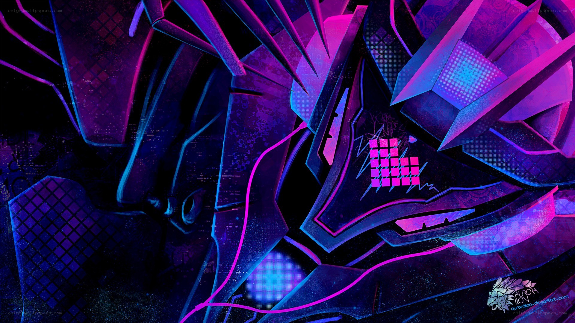 neon cyberpunk abstract art