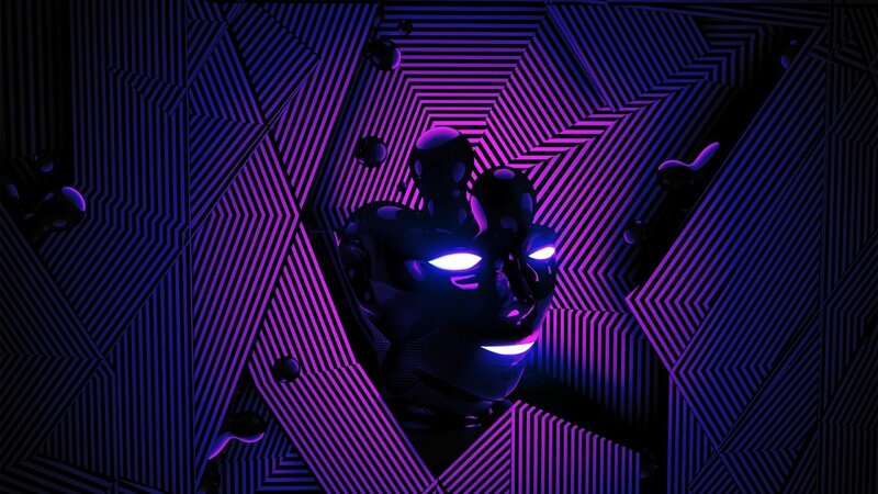 neon cyberpunk face