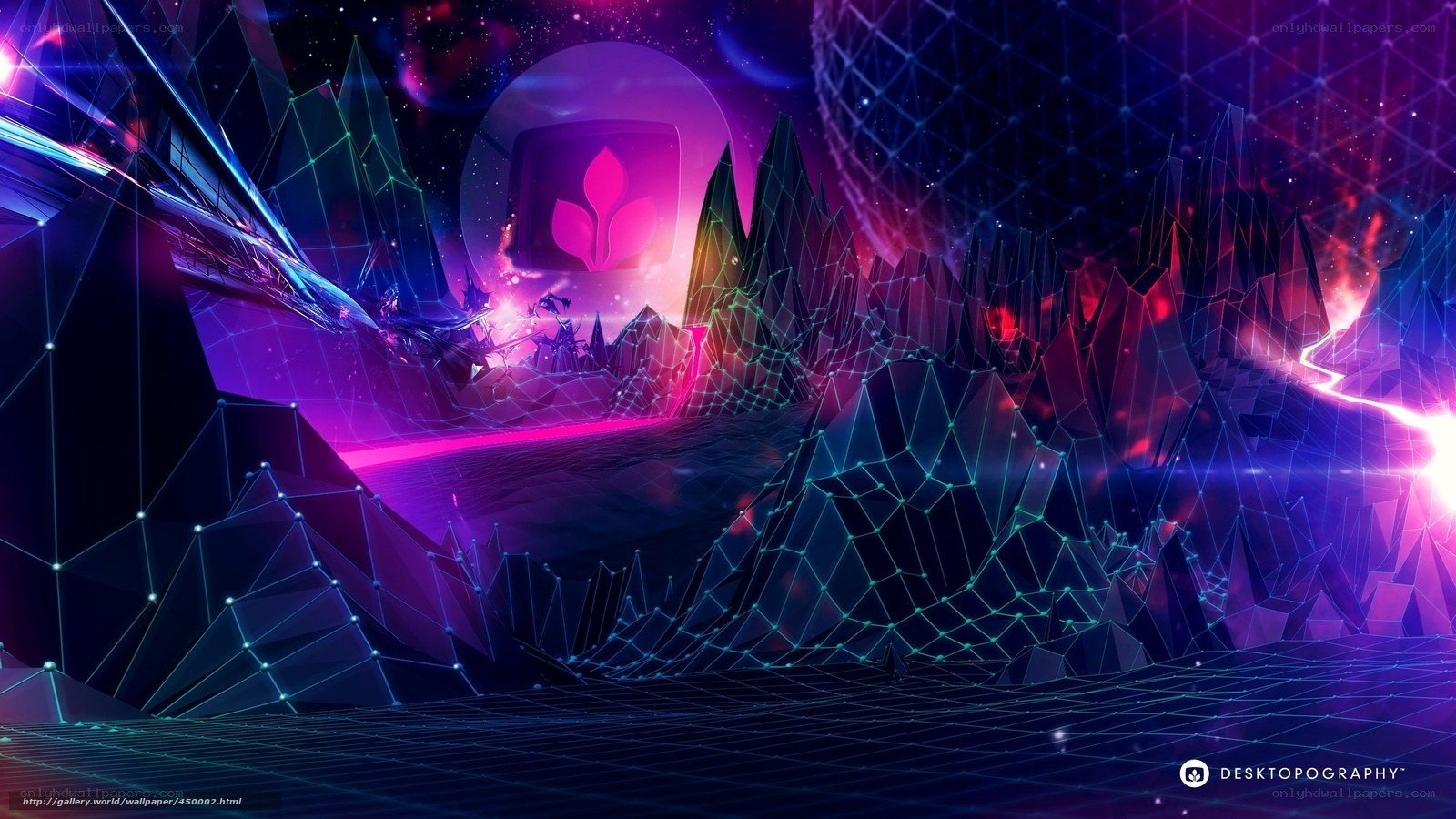 neon cyberpunk landscape