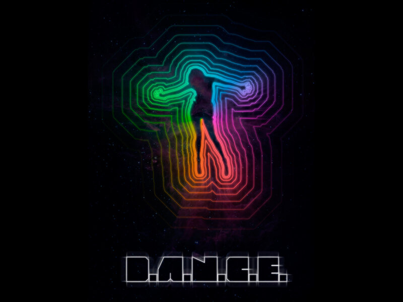 neon dance figure