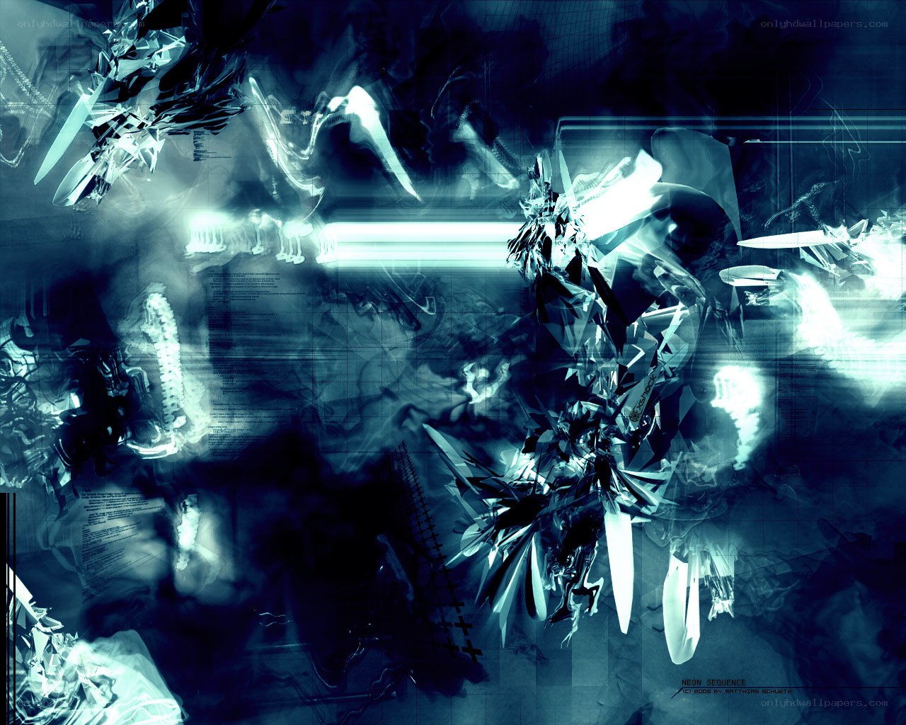 Neon digital abstract art