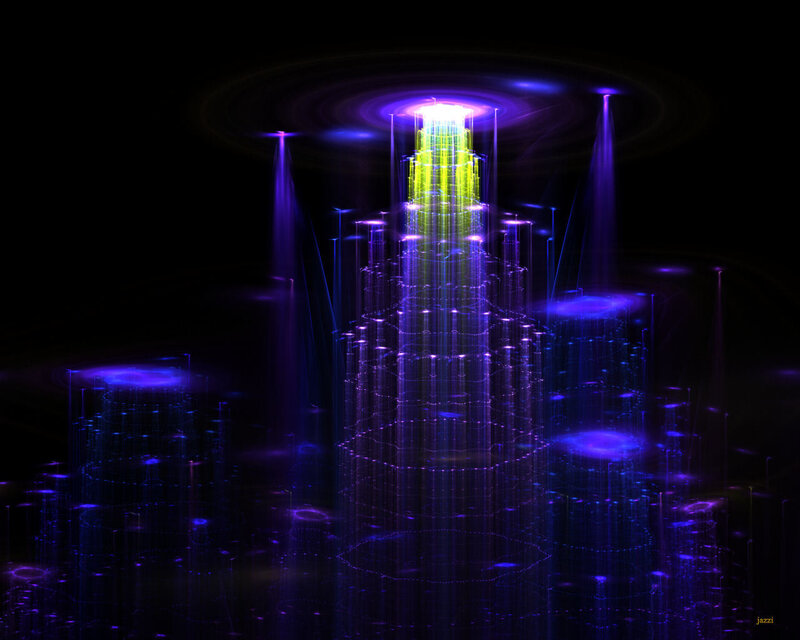 neon digital cityscape