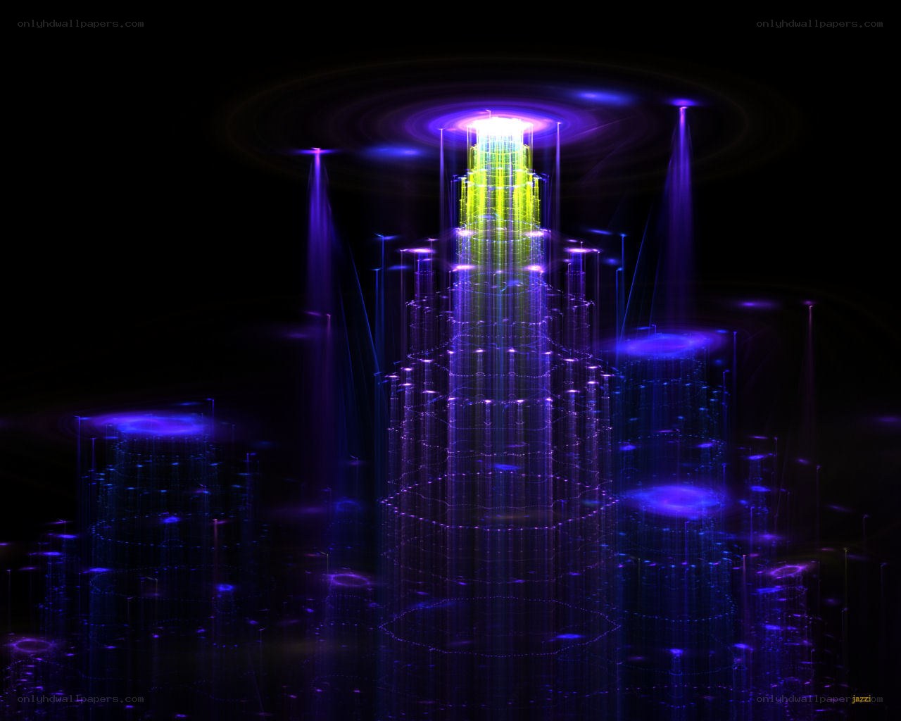 neon digital cityscape