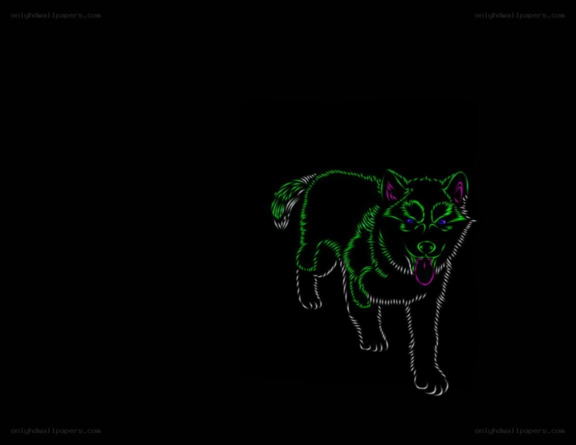 neon dog illustration