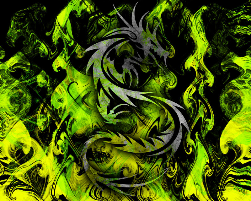 Neon dragon abstract art