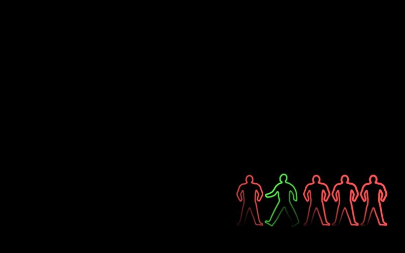 Neon Figures Walking — Green
