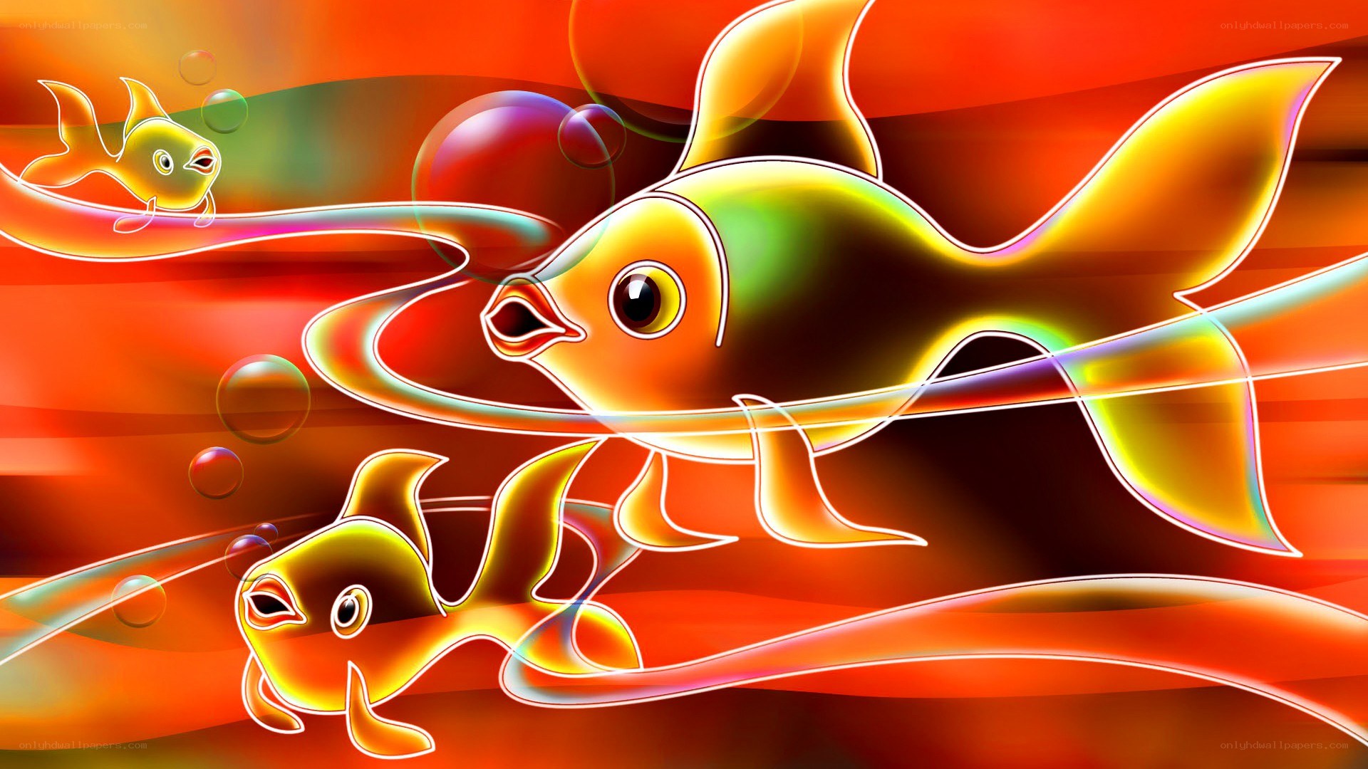 Neon fish in vibrant water