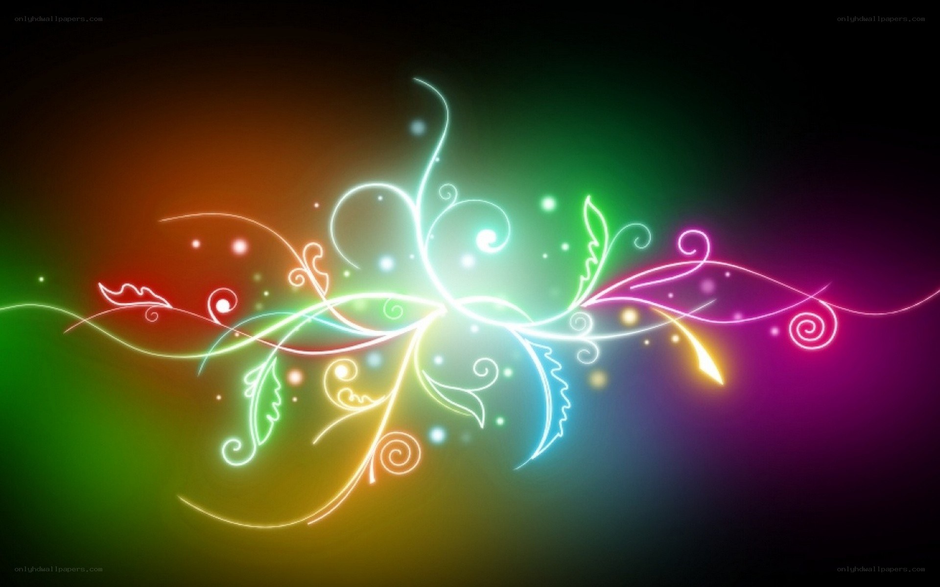 neon floral abstract design