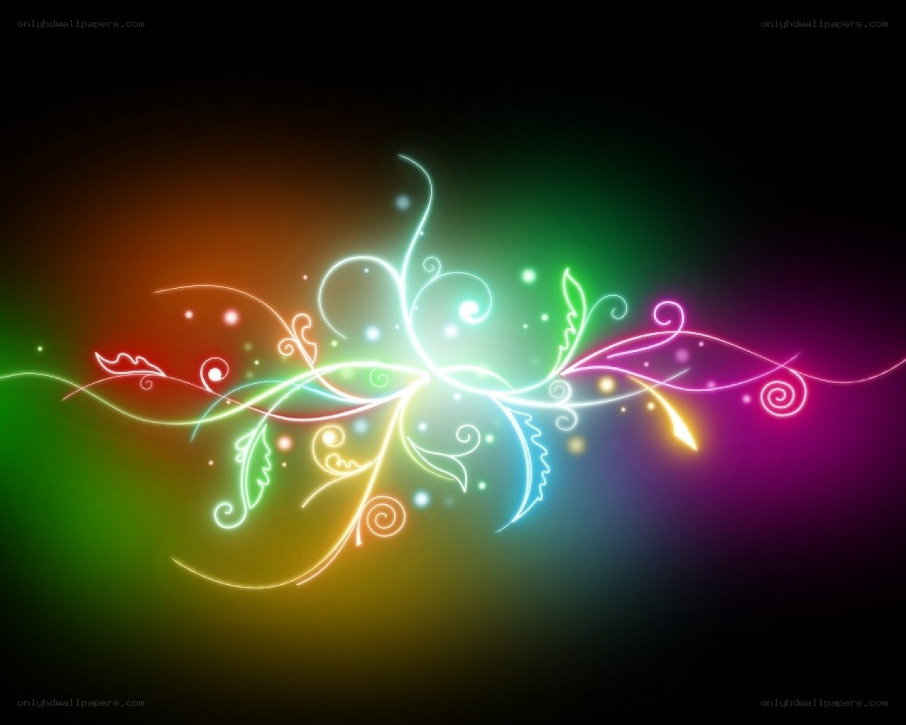 neon floral abstract design