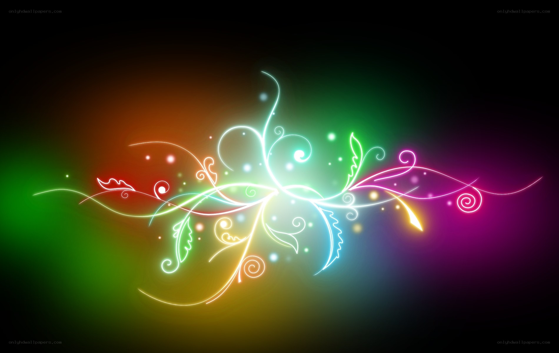 neon floral abstract design