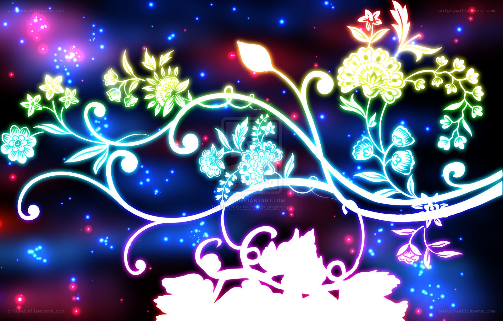 neon floral design