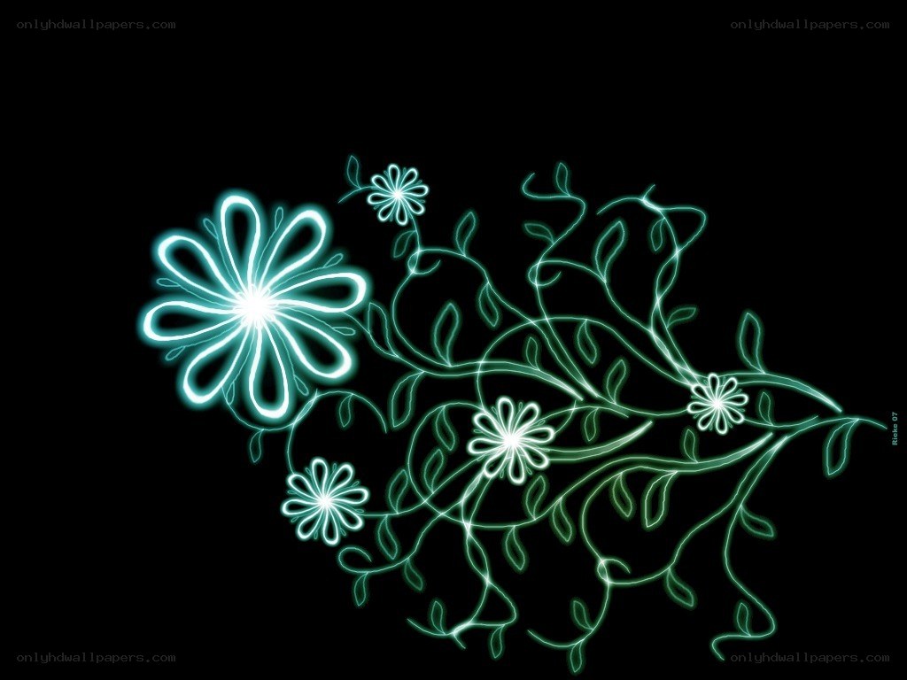neon floral design