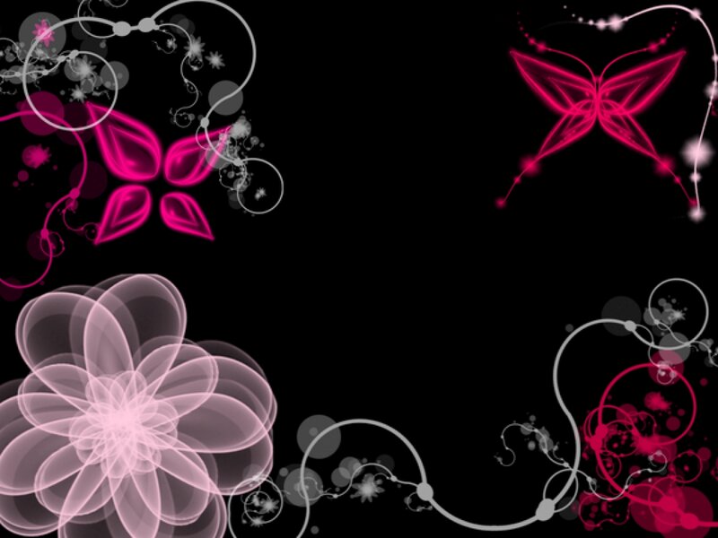 Neon Floral Design — Black, Dreamy