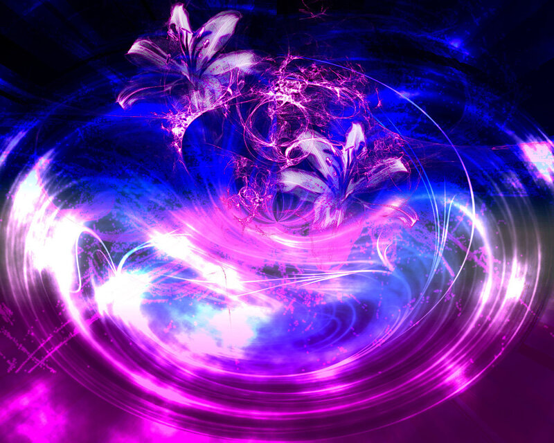 neon floral energy swirl