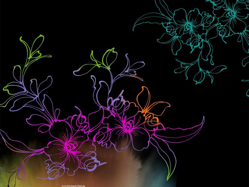 Neon Floral Outlines