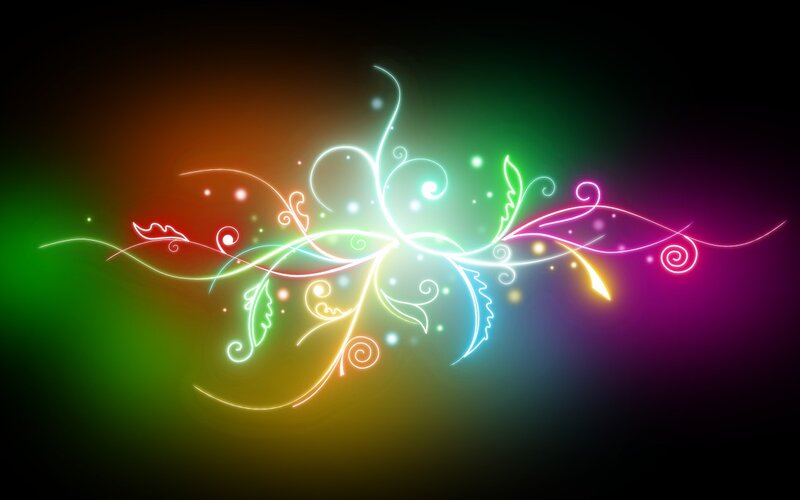 Neon Floral Swirls — Green