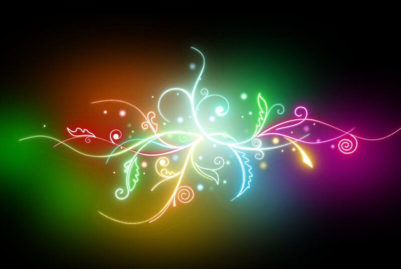 Neon Floral Swirls