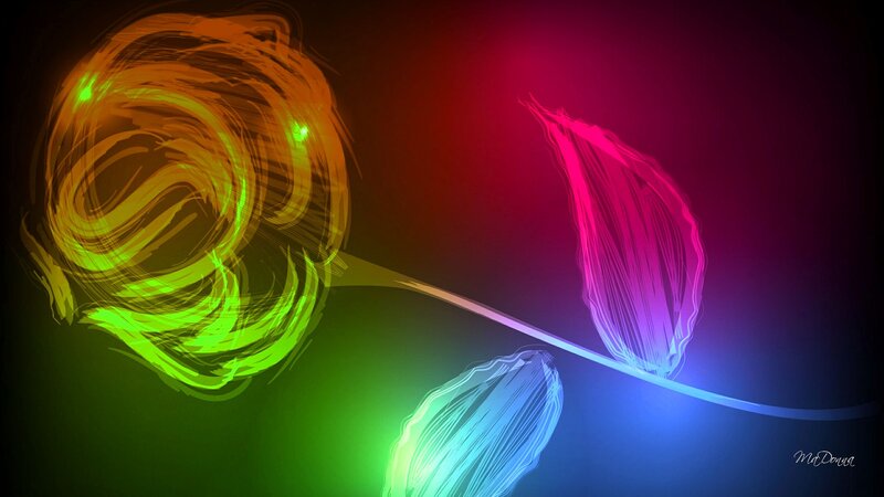 Neon Flower Illustration — Green