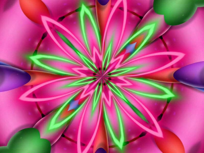 Neon Flower Mandala