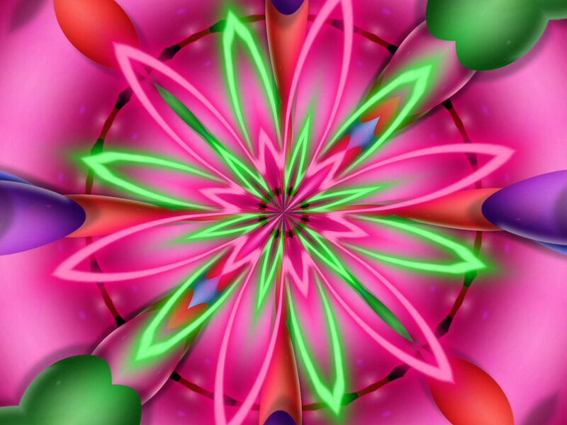 Neon Flower Pattern — Pink
