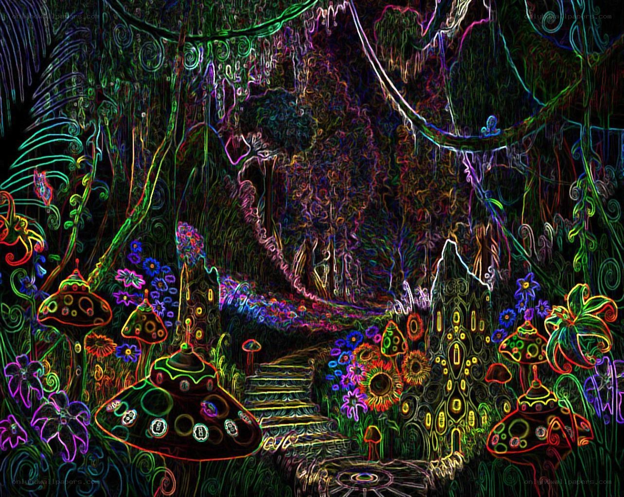 neon forest fantasy