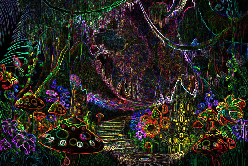 neon forest fantasy