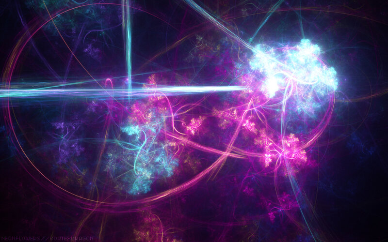 Neon fractal energy burst