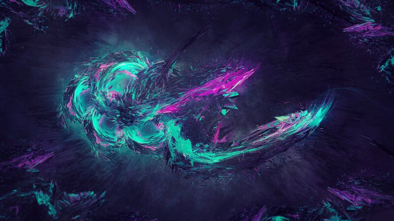 Neon Fractal Energy Swirl — Purple, Energetic, Night